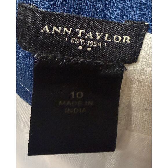 Ann Taylor Floral Mini Skirt Womens Size 10 Blue Yellow Tropical Lined Zip EUC - Picture 6 of 7